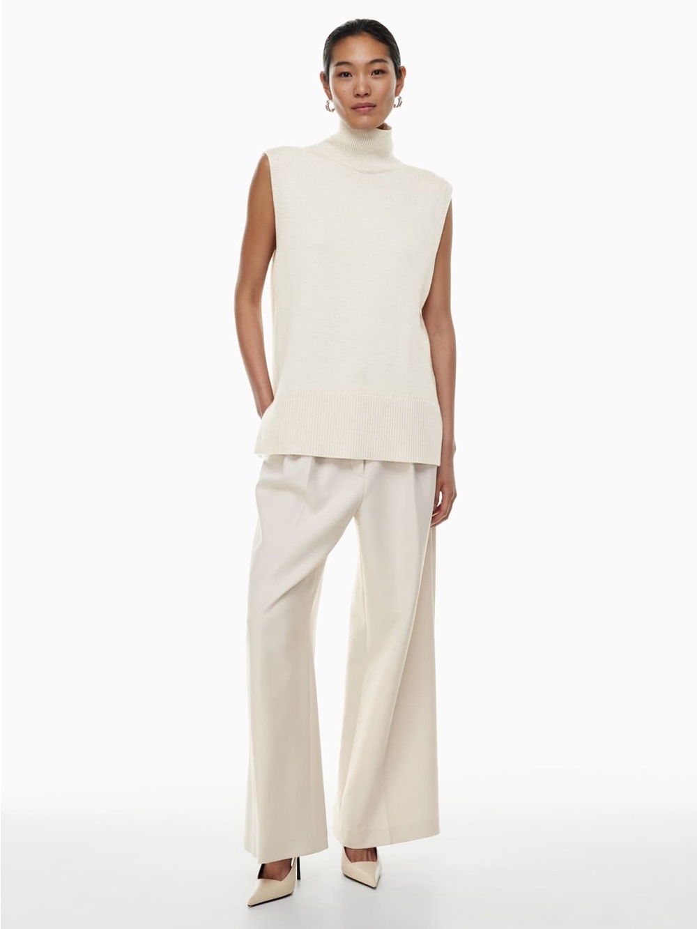 Babaton by Aritzia Successor Merino Wool Sleeveless Turtle Neck